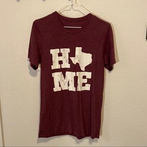 Maroon T-shirt “Home” Texas